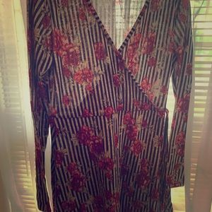 Striped floral dress